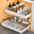 Large Capacity Expandable Pull Out Organizer Drawer Slide Out Kitchen Metal Cabinet Organizer Storage Punch-free Drawer