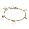 Simple Classic Trendy Fashion Women Foot Jewelry Accessories 18k Gold Plated Stainless Steel Adjustable Length Cute Tiny Anklet