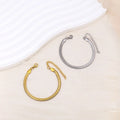 Waterproof Customized 4mm Flat Snake Chain 18k Gold Plated Herringbone Bangle 316L Stainless Steel Chain Jewelry Bracelet