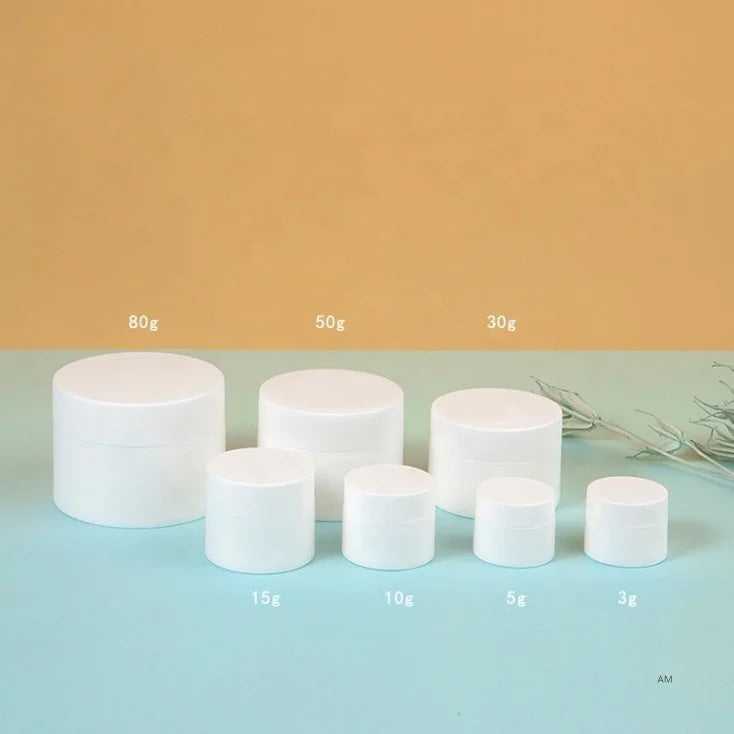 3g 5g 10g 15g 30g 50g 80g Frosted PP Plastic Empty Face Cream Jar Matte White Double Wall Cosmetic Skin Care Lotion Eye Cream