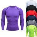 Custom Men's Long Sleeve Sportswear Compression Shirts Fitness Quick Dry Running Cycling Base Layer Top Tight Sport Long Sleeve