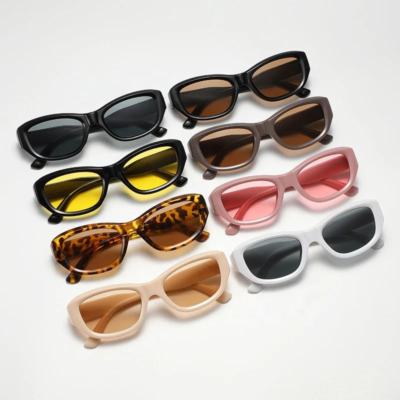2024 Cat Eye Pink Sunglasses Vintage Big Frame Temple UV400 Sun Shades for Women