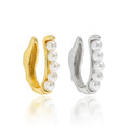YHE3058 Ear Cuff Earrings 925 Silver Piercing Shell Pearls 18k Gold Plated 925 Sterling Silver Earrings Cuff