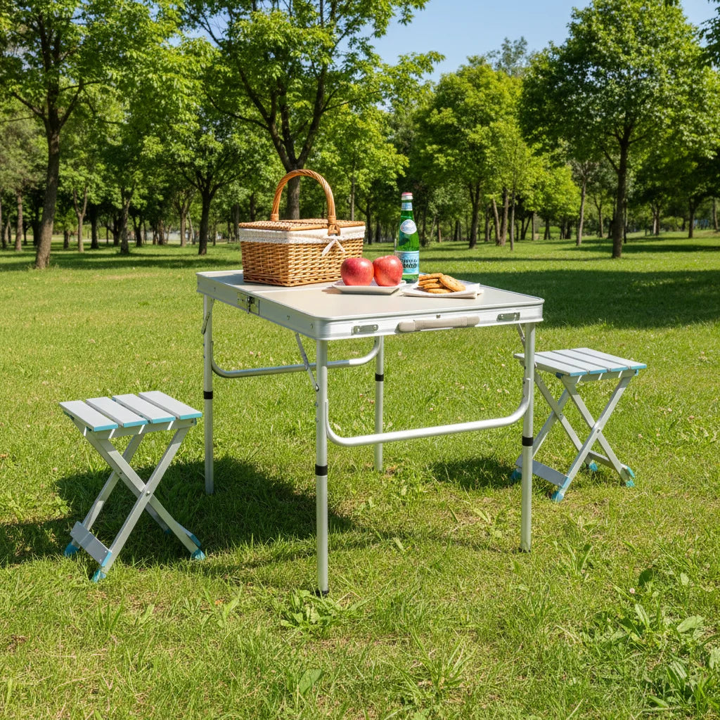 Aluminum Folding Outdoor Table and Chair Set Living Room and Hotel Furniture for Dining and Events