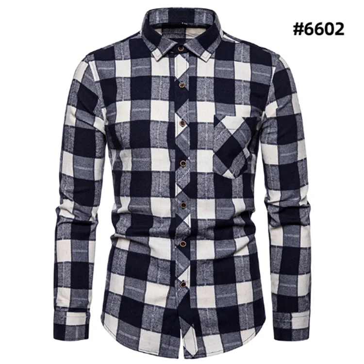 Wholesale New Couple Plaid Long-sleeved Shirt Slim Korean Striped Men's Breathable Shirt
