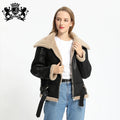 Janefur Oversize Jacket Winter Women Leather Shearling Over Size Clothing for Female