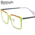 Borregls Colorful Titanium Glasses Frame Men 2025 New Brand Designer Square Eyeglasses Women High Quality Optical Eyewear185790