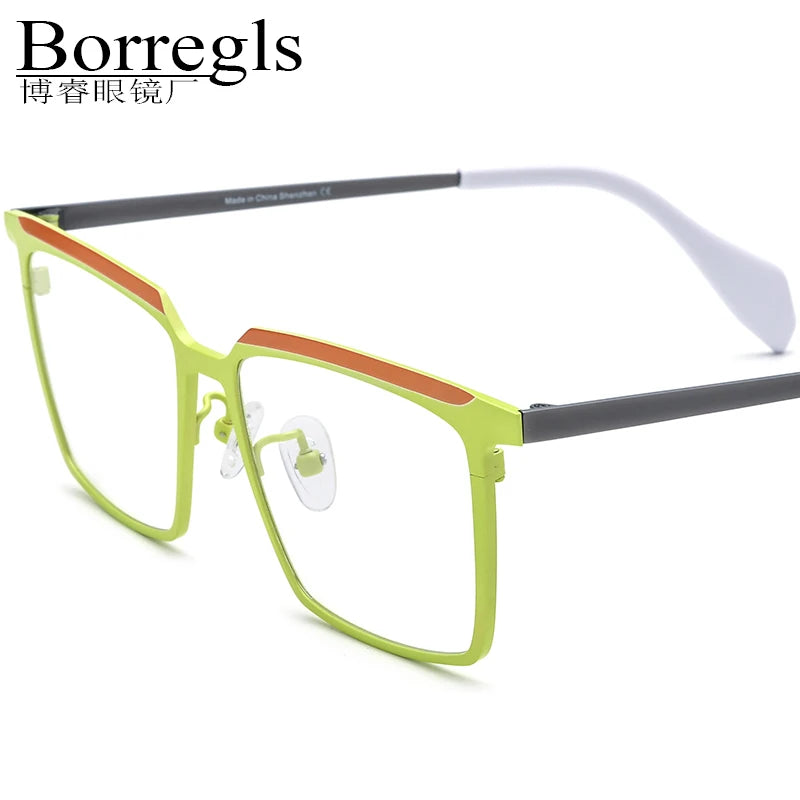 Borregls Colorful Titanium Glasses Frame Men 2025 New Brand Designer Square Eyeglasses Women High Quality Optical Eyewear185790