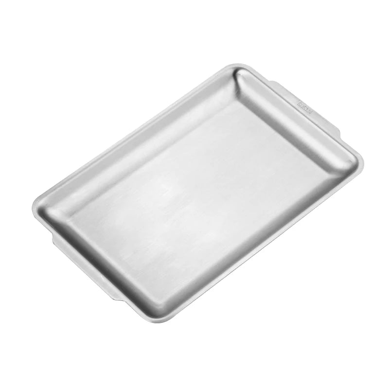 BBQ Sushi Flat Dish Bread Pastry Baking Pan Thicken Stainless Steel Food Storage Shallow Trays  Kitchen Fruit Vegetable Plate