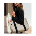 Stylish Neoprene Tote Perforated Beige Women Neoprene Tote Bag for Shopping Beach Gym Overnight Trips Nappy Bag