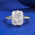 925 Sterling Silver 8*10mm White Ice-flower Cut Zircon Couple Ring