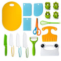 Wonderfulife Children's Early Education Safe Plastic Knife Set with Cutting Board & Peeler for Fruit/Cake-Sustainable New Cookin