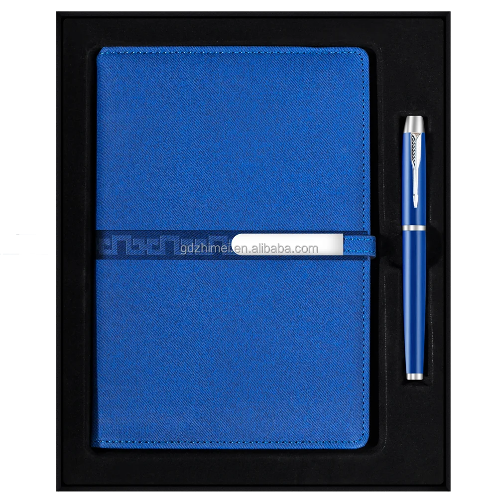 Executive Custom logo PU Leather Notebook and Pen Hard Box Package Office Medical Accessories Gift
