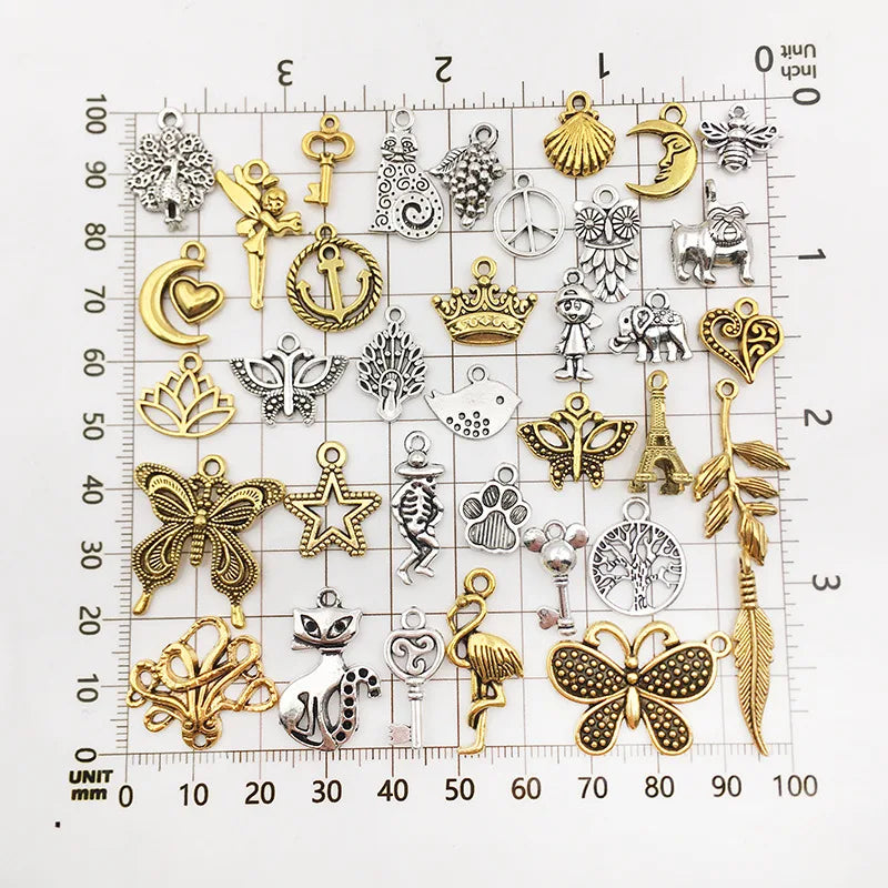 Wholesale 300pcs Tibetan Silver Combo Set Keychain Finding Diy Pendant Charm Jewelry Accessories