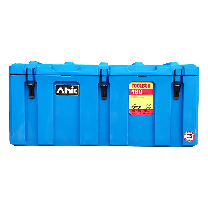 AHIC 160L Portable Cargo Case Large Waterproof and Dustproof Rotomolded Plastic Multipurpose Tool Box with OEM and ODM Support