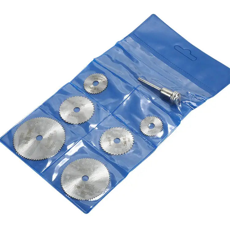 7pcs Mini Circular Saw Blade Set HSS Cutting Disc Rotary Tool Accessories for Dremel Compatible Wood Plastic Aluminum