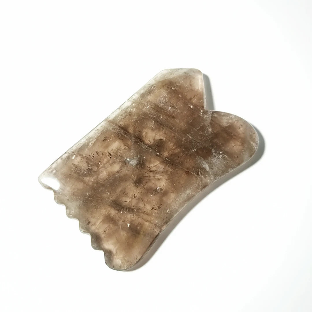 Huiying Factory Price Massager Spiky Concave Skin Facial Care Natual Smoky Quartz Guasha Tools