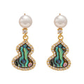 GT New Abalone Shell Silver Needle Natural Freshwater Pearl Stud Earrings Wholesale 925 Sterling Silver Design Women Earrings