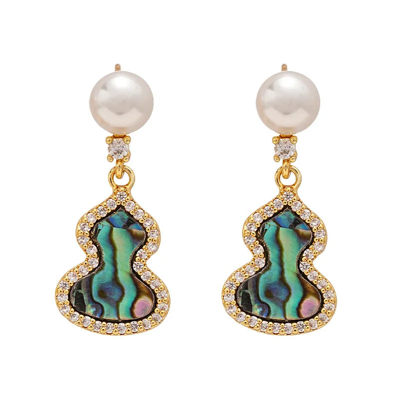 GT New Abalone Shell Silver Needle Natural Freshwater Pearl Stud Earrings Wholesale 925 Sterling Silver Design Women Earrings