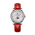 Women's Luxury Sports Analog Quartz Watch Stainless Steel Case Sapphire Crystal Full Rhinestones Leather Strap Water Resistant