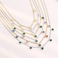 New Fashion Unique Design Lasting Stainless Steel Chain Heart Multicolour CZ Simple Style Choker Collarbone Necklace Women B-562