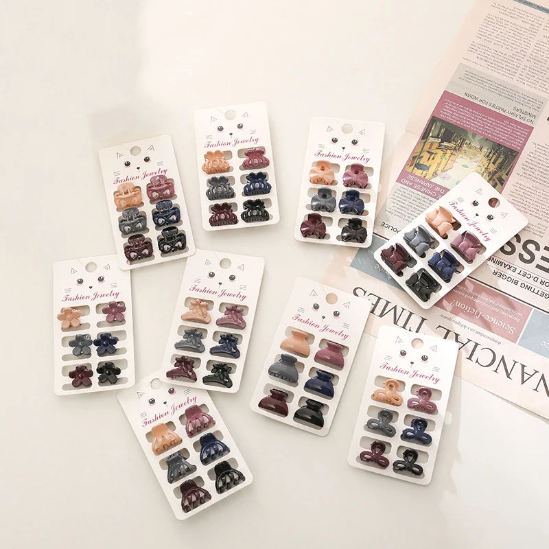 Korean 6pcs/set Top Clip With Bangs on the Back of the Head Female Elegant Resin Hair Claw Clips Small Hairpin