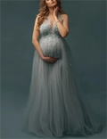 New Maternity Gown Lace Maxi Dresses Women Clothes Photography Pregnancy Dress for Photo Shoot Fluffy Evening Dress