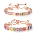 SC 2022 Summer Colorful Crystal Tennis Chain Bracelet Drawstring Bracelet Shiny Wedding Party Full CZ Diamond Bracelets Women