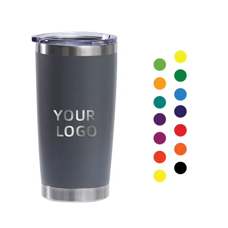 Custom Logo 20oz 20 oz Double Wall Stainless Steel Vacuum Insulated Tumblers Coffee Mugs Modern Tumbler with Straw