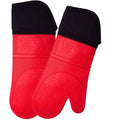 Silicone Non Slip Oven Mitts Heat Resistant Cooking Oven Gloves Waterproof BBQ Kitchen Oven Mitts with Inner Cotton Layer