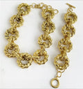 Trendy ZA Gold Chunky Necklace and Bracelet Set for Women