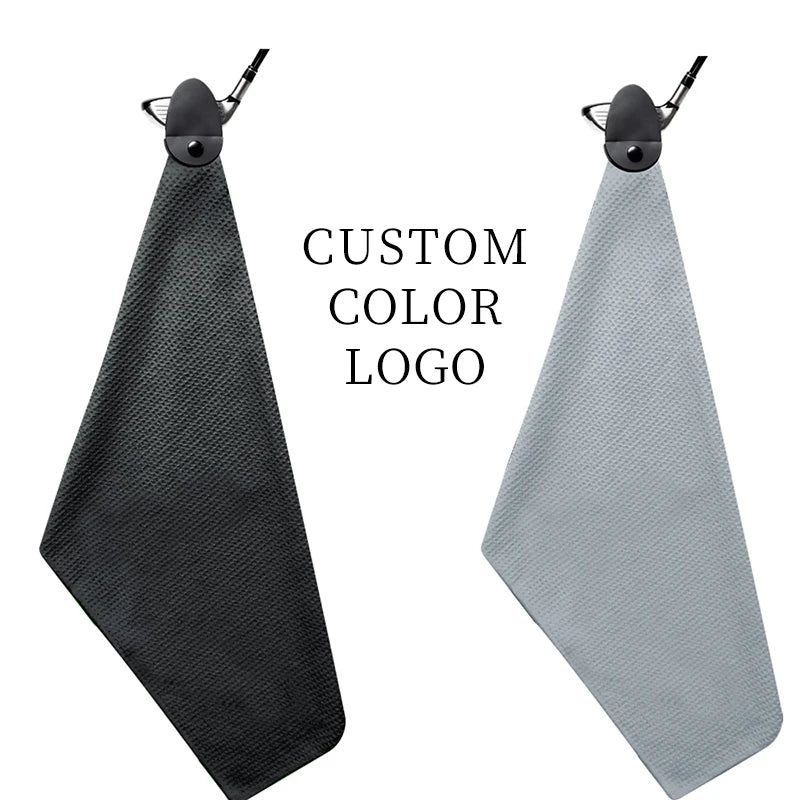 Cool Woven Microfiber Custom Logo Magnetic Golf Towel with Zipper Absorbent Sports Gift