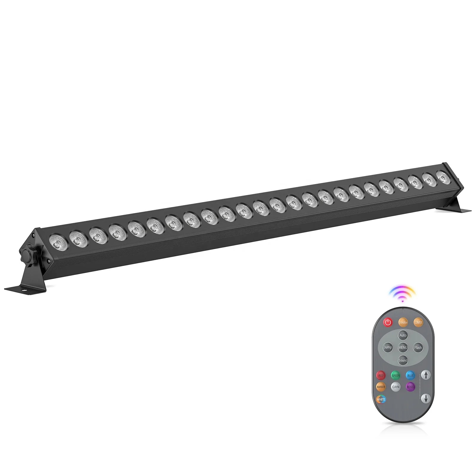 U`King 24X3W RGB LED Stage Light Aluminum Housing by Remote and DMX LED Strobe Wall Washer Bar Lights