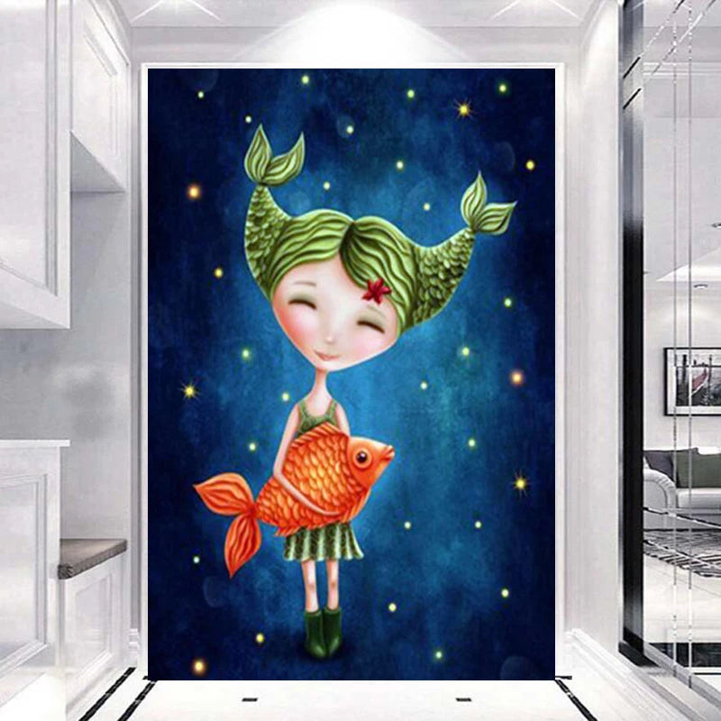 Portrait 5D DIY Full Drill 40*50CM Diamond Painting Girl Canvas Square/Round Mosaic Embroidery Cross Stitch Home Decoration Art