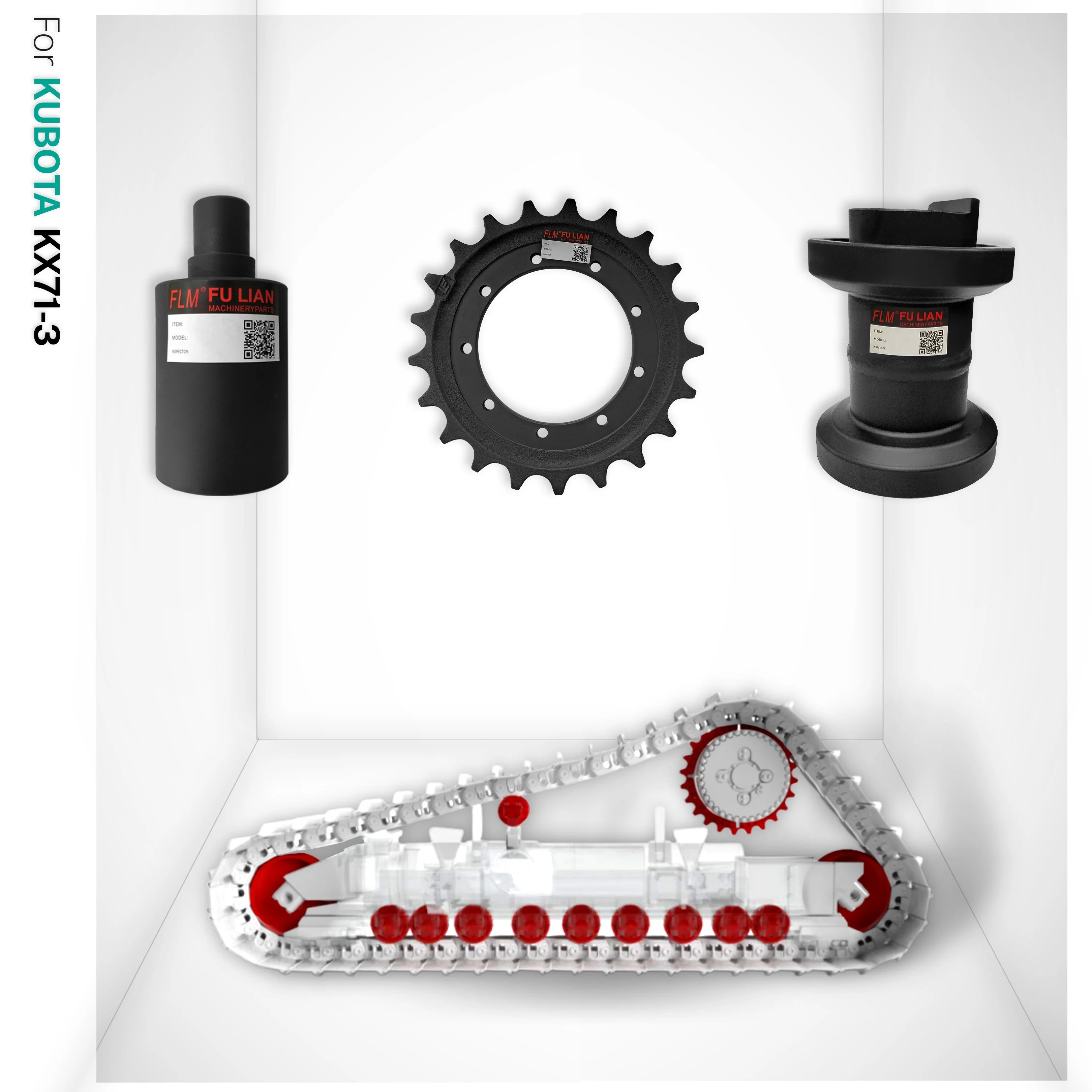 KX71 KX71-3 Mini Crawler Excavator Undercarriage Parts Track Bottom Roller Sprocket Top Carrier Roller Guide Idler for Kubota