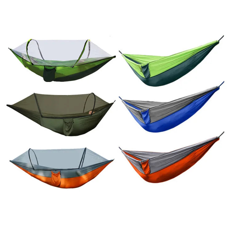 Camping Hammock with Mosquito Net Light Portable Outdoor Parachute Hammocks Sleeping Hammock Camping Stuff