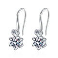 Wholesale Jewelry S925 Sterling Silver Pt950 Earrings Simple Fashion Luxury Round Brilliant Cut 4CT Moissanite Earring for Women