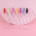 Wholesale Cheap 50 Pcs/Bag Lash Cleaning Brush Salon Lash Cleanser Brush Disposable Mascara Wand Eyelash Pink Flash Stick