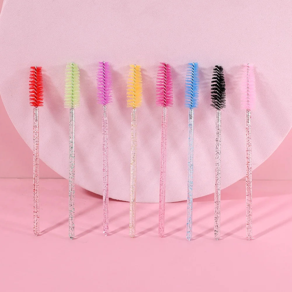 Wholesale Cheap 50 Pcs/Bag Lash Cleaning Brush Salon Lash Cleanser Brush Disposable Mascara Wand Eyelash Pink Flash Stick