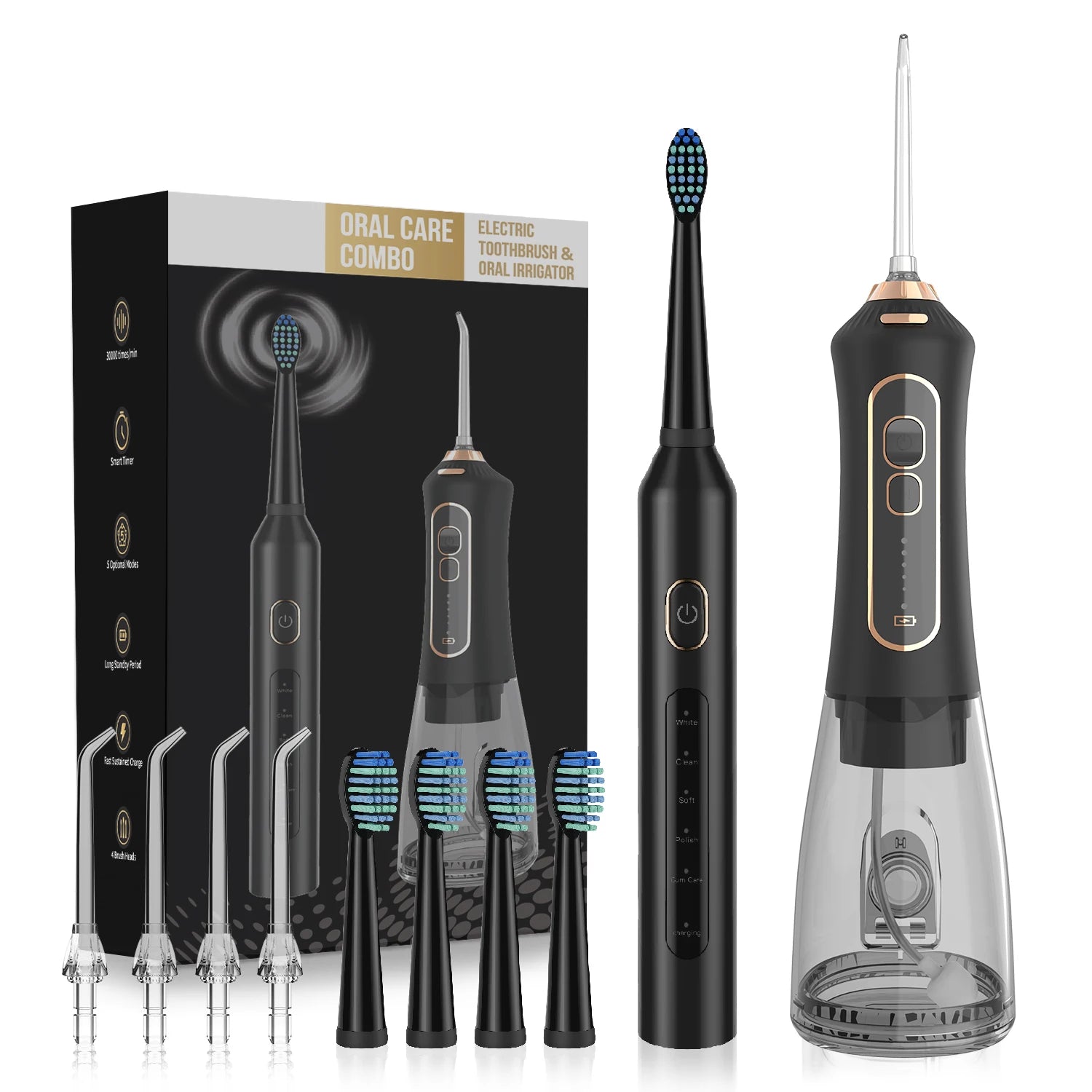 Water Pulse Oral Irrigator IPX7 Waterproof Best Oral Irrigator Toothbrush and Oral Irrigator Advanced Set