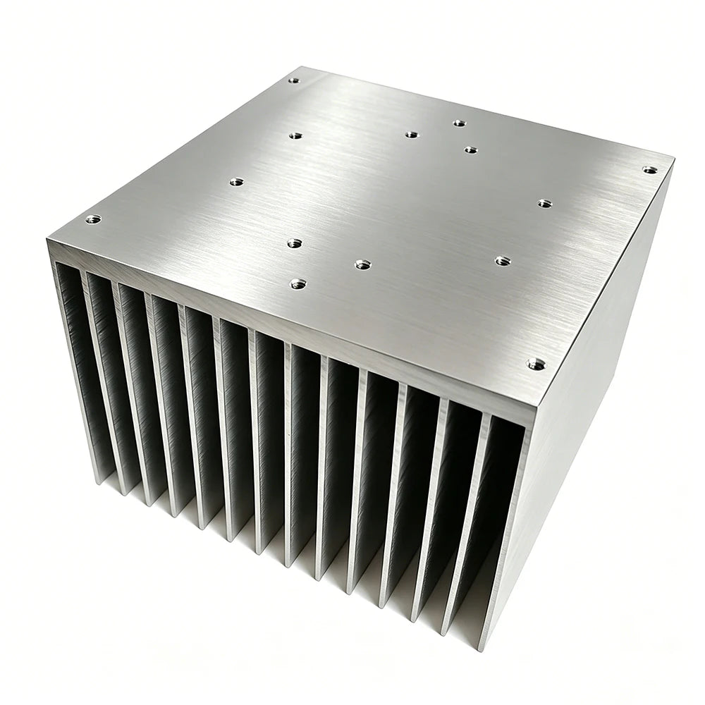 Extruded Aluminium High Cooling Fin Heatsink 111.5(W)*76(H)*110(L)mm Custom LED Heatsink for Spot Light
