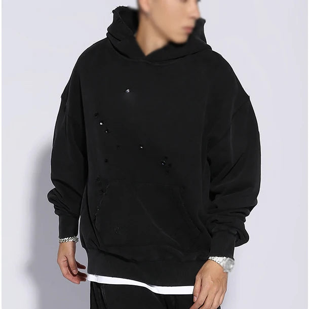 Wholesale Heavy Weight Hoodie Street Wear Fashion Custom Men Hoodies Oversized 100% Cotton Plain Oversized Men's Hoodie
