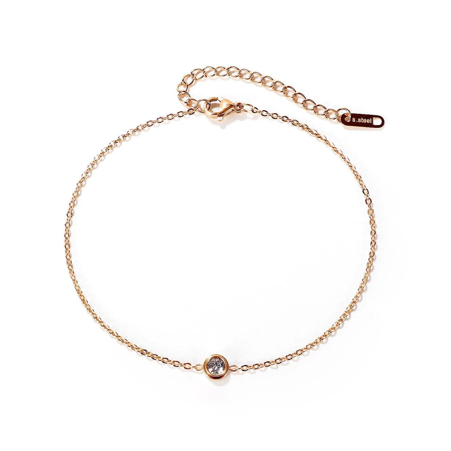 INS Fashion Crystal Shining Stainless Steel Jewelry Good Quality  Hotwife Anklet