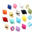 5set Round Shaped Connected Clasps Beads Charms End Caps for DIY Couple Bracelet Necklace Making Jewelry