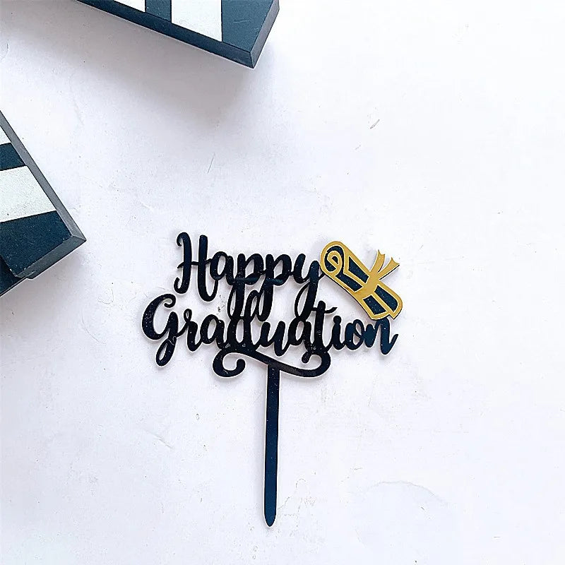 Acrylic Cake Topper Cake Decoration Card Student Graduation Ceremony Cake Topper for Graduation Party Decorations
