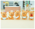 Minimalist Art Craft Modern Home Cute Sitting Bear 3d Mini Figurine Resin Decoration Small Figures for Snow Globe Diy Winter Toy