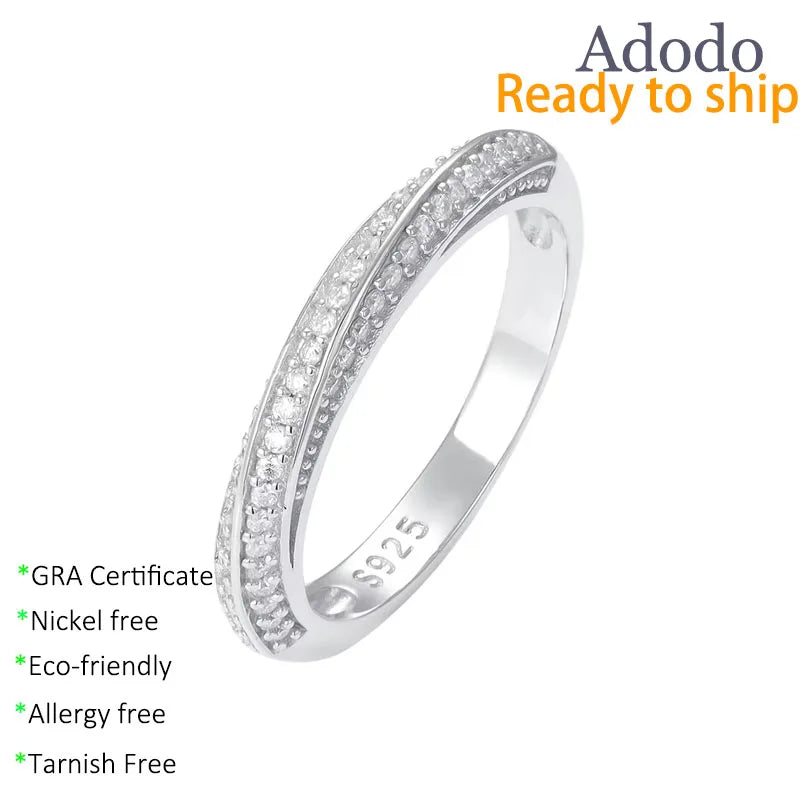 Fashion Dainty Mobius Twist Designer 925 Sterling Silver Gold Plated VVS1 GRA Moissanite Couple Promise Rings for Women