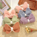 Skincare Eco-Friendly Handmade Unisex Fleece Headbands for Women-Solid Color Facial Hair Band with Bowknot Makeup Spa Use