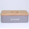 Vintage Metal Storage Tin Canister Eco-Friendly Steel Bread Box with Bamboo Lid for Kitchen Coffee Light Weight Foods-CNLF