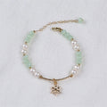 Green Crystal Natural Freshwater Pearl Jewelry With Snowflakes Accessories Women's Bracelet